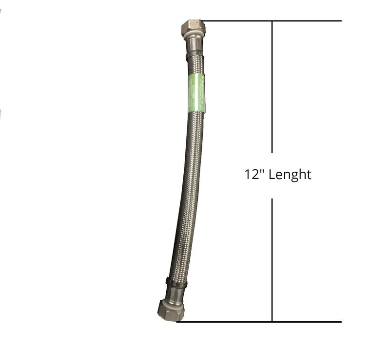 EZ-Fluid 12-Inch Braided Flexible Stainless Steel Water Heater Connector Hose For Female Iron Water Pipes Fitting, 3/4-Inch FIP x 3/4-Inch FIP Female Iron Pipe Thread,Not Fits GHT. - Image 3